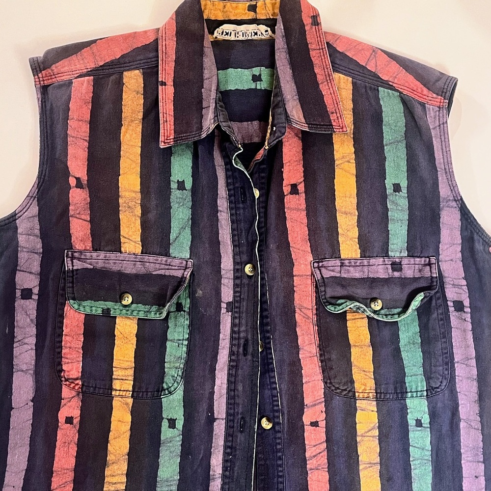 Vintage Striped Sleeveless Shirt
